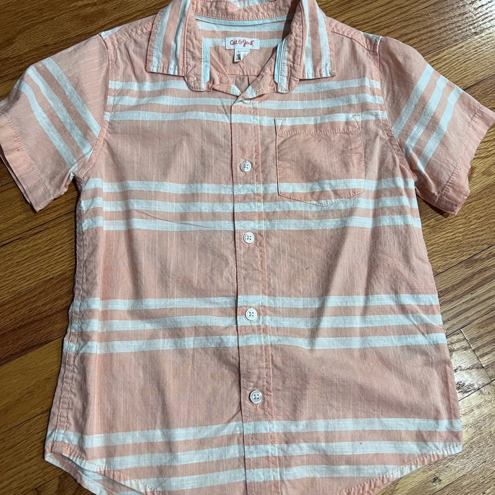 Striped Peach Kids Shirt
